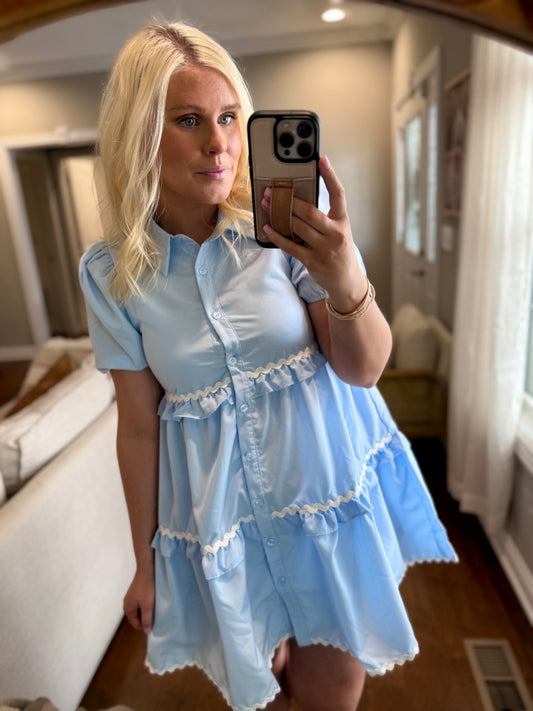 Baby Blue Shirt Dress