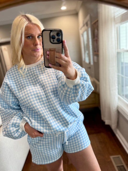 Blue Gingham Set