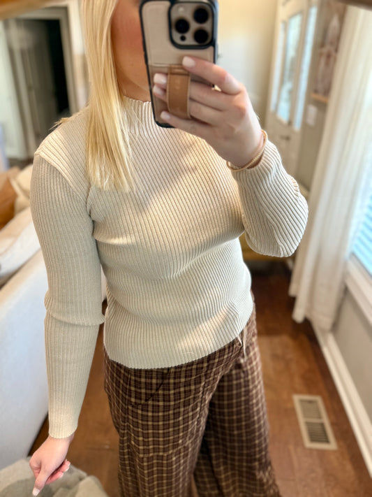Ribbed Sweater Knit Top