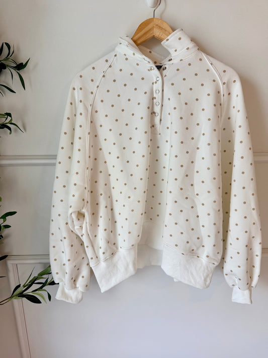 Taupe Polka-Dot Top