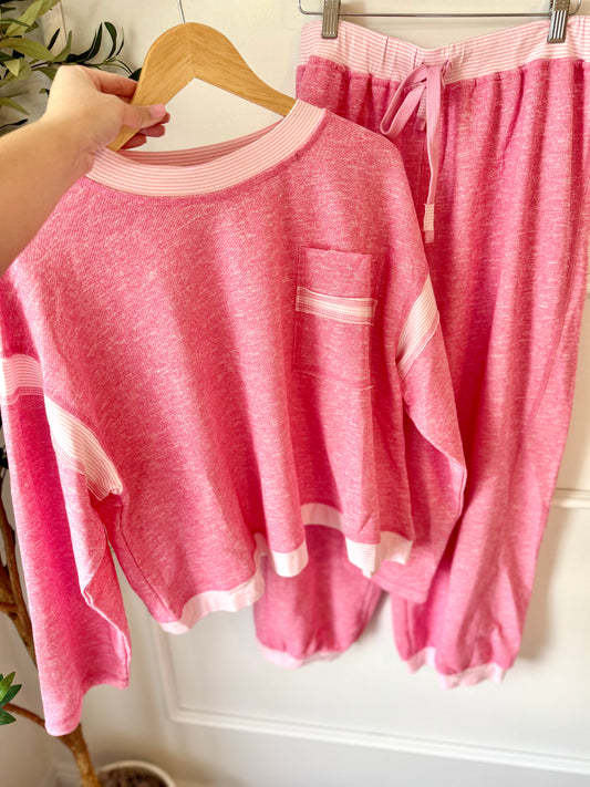 Pink Contrast Lounge Set