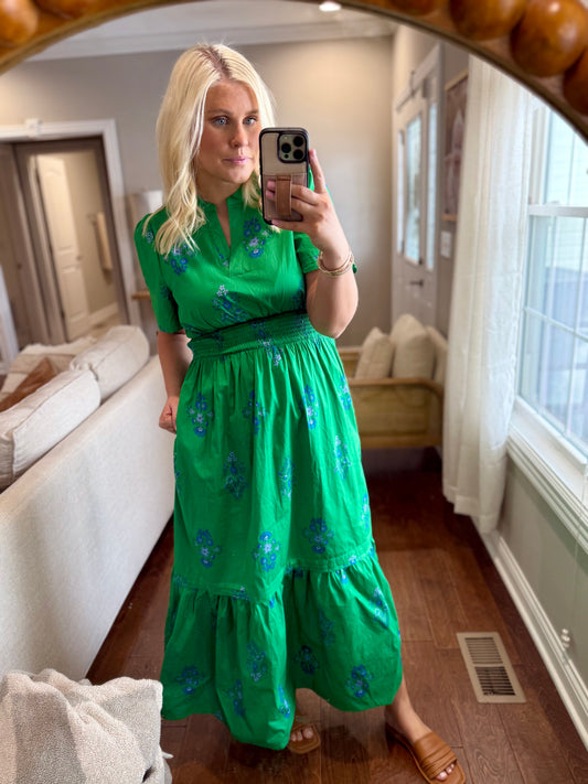 Kelly-Blue Floral Maxi